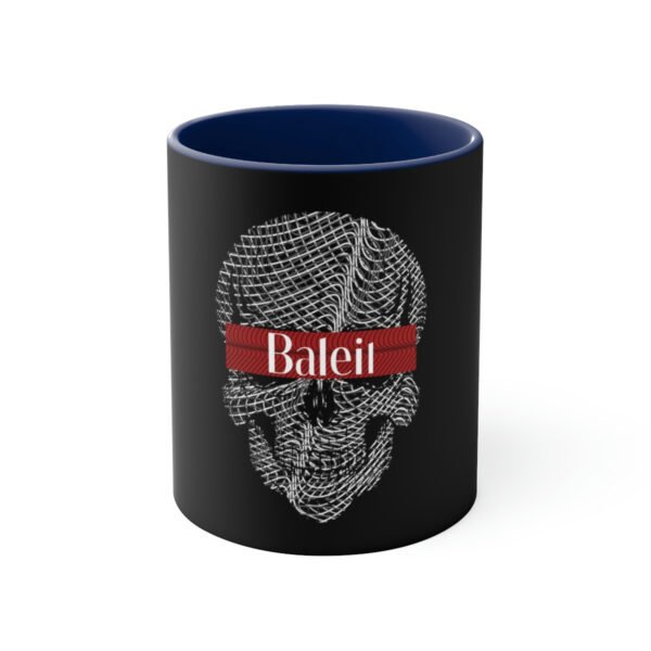 Baleil - Skull Head Grey Line Art Coffee Mug, 11oz
