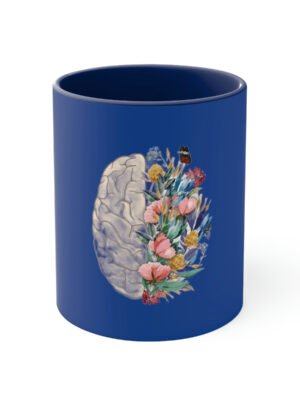 Human Brain with Flower  Coffee Mug, 11oz