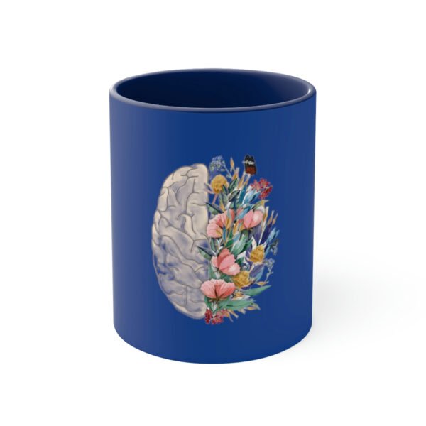 Human Brain with Flower  Coffee Mug, 11oz