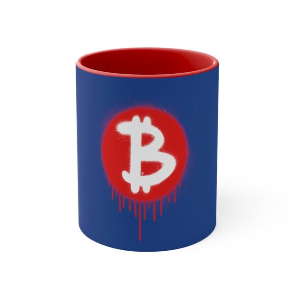 Graffiti Bleeding Bitcoin Logo Coffee Mug, 11oz