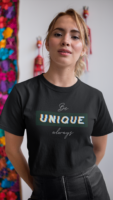 Unique Slogan With Glitch Effect T-Shirt